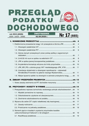 Przegląd Podatku Dochodowego – e-wydania – 17/2026