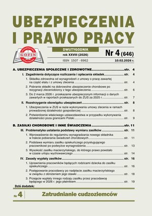 Ubezpieczenia i Prawo Pracy – ewydania – 4/2026