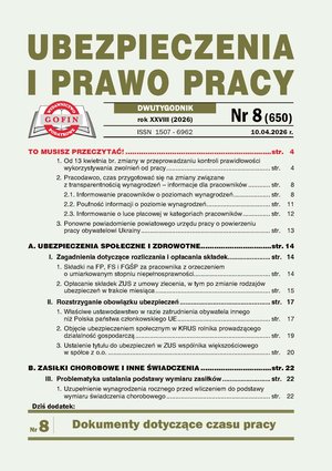 Ubezpieczenia i Prawo Pracy – ewydania – 8/2026