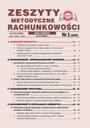 Zeszyty Metodyczne Rachunkowości – e-wydania – 1/2026