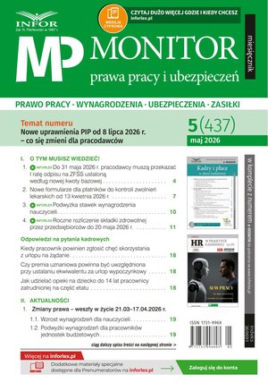 Monitor Prawa Pracy i Ubezpieczeń – e-wydanie – 5/2026