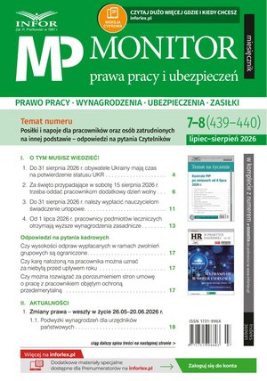 Monitor Prawa Pracy i Ubezpieczeń – e-wydanie – 7-8/2026
