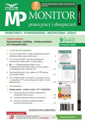 Monitor Prawa Pracy i Ubezpieczeń – e-wydanie – 9/2026