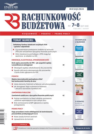 Rachunkowość Budżetowa – e-wydanie – 7-8/2026