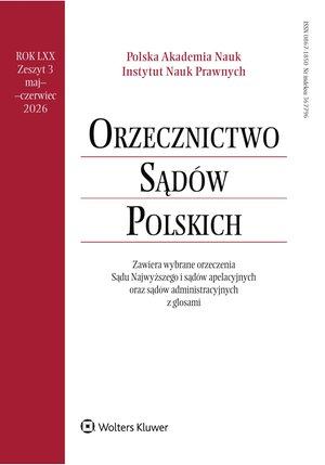 Orzecznictwo Sądów Polskich – e-wydanie – 3/2026