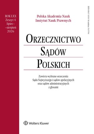 Orzecznictwo Sądów Polskich – e-wydanie – 4/2026