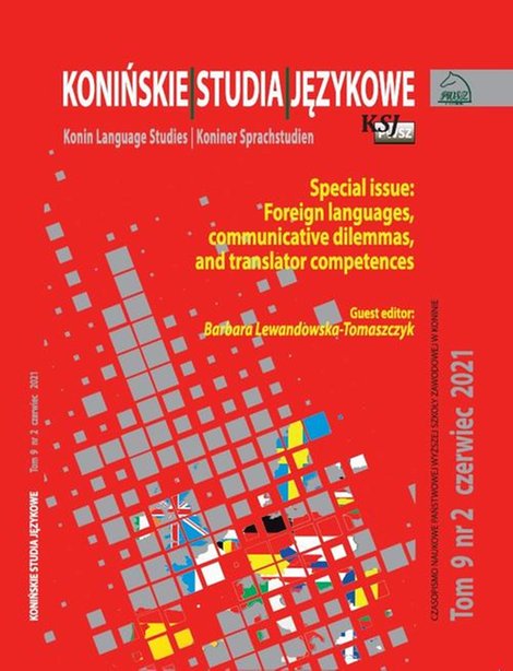 ebooki: Konińskie Studia Językowe Tom 9 Nr 2 2021 – ebook