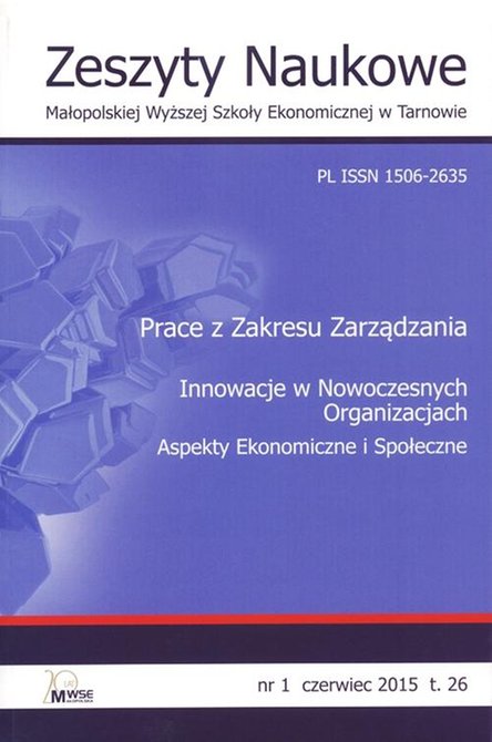 ebooki: Zeszyty Naukowe Małopolskiej Wyższej Szkoły Ekonomicznej w Tarnowie 1/2015 – ebook