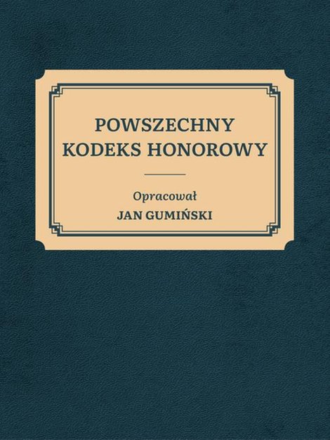 ebooki: Powszechny kodeks honorowy – ebook