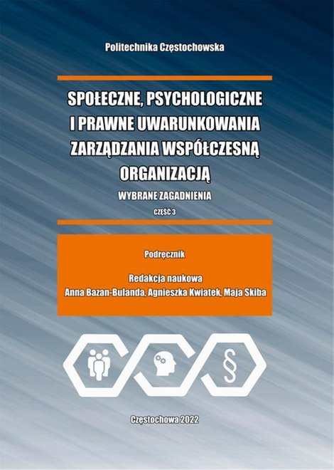 ebooki: Społeczne, psychologiczne i prawne uwarunkowanie zarządzania współczesną organizacją. – ebook