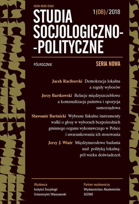 ebooki: Studia Socjologiczno-Polityczne 1(08)/2018 – ebook