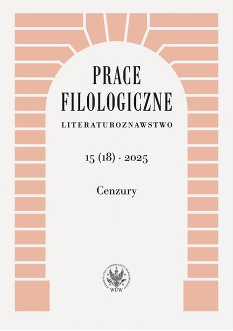 ebooki: Prace Filologiczne. Literaturoznawstwo 15(18) 2025: Cenzury – ebook