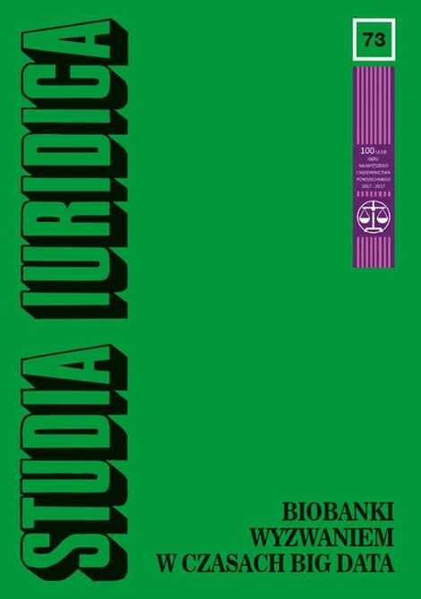 ebooki: Studia Iuridica, nr 73: Biobanki wyzwaniem w czasach Big Data – ebook