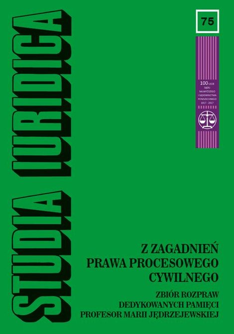 ebooki: Studia Iuridica, nr 75: Z zagadnień prawa procesowego cywilnego – ebook