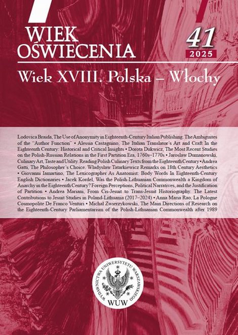 ebooki: Wiek Oświecenia 41/2025: Wiek XVIII. Polska - Włochy – ebook