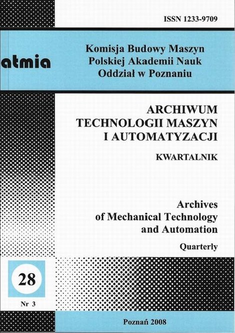 ebooki: Archiwum Technologii Maszyn i Automatyzacji 28/3 – ebook