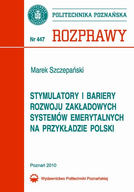 ebooki: Stymulatory i bariery rozwoju zakładowych systemów emerytalnych na przykładzie Polski – ebook