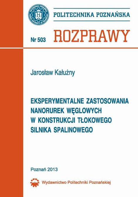 ebooki: Eksperymentalne zastosowania nanorurek węglowych w konstrukcji tłokowego silnika spalinowego – ebook