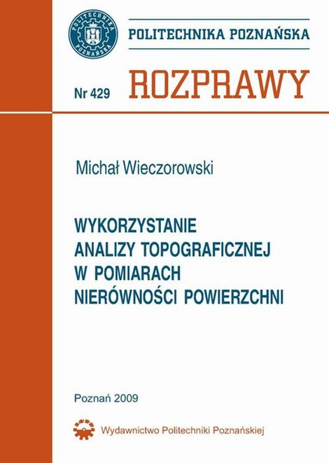 ebooki: Wykorzystanie analizy topograficznej w pomiarach nierówności powierzchni – ebook