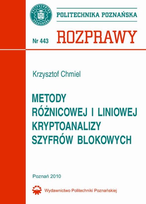 ebooki: Metody różnicowej i liniowej kryptoanalizy szyfrów blokowych – ebook
