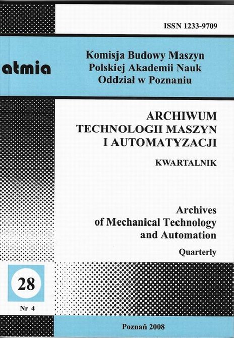 ebooki: Archiwum Technologii Maszyn i Automatyzacji 28/4 – ebook