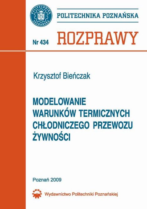 ebooki: Modelowanie warunków termicznych chłodniczego przewozu żywności – ebook