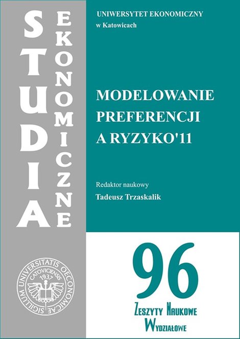 ebooki: Modelowanie preferencji a ryzyko '11. SE 96 – ebook