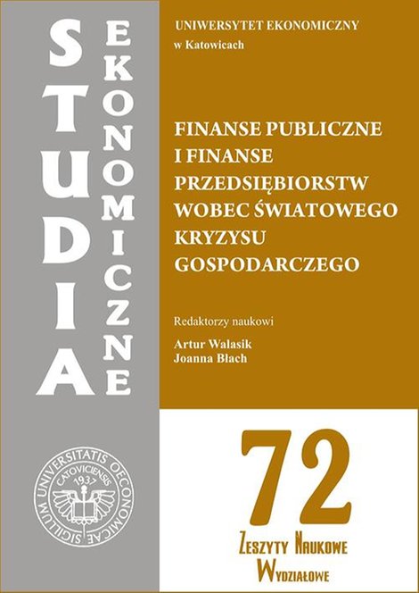 ebooki: Finanse publiczne i finanse przedsiębiorstw wobec światowego kryzysu gospodarczego. SE 72 – ebook