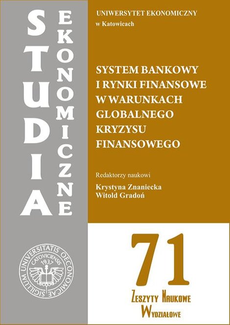 ebooki: System bankowy i rynki finansowe w warunkach globalnego kryzysu finansowego. SE 71 – ebook
