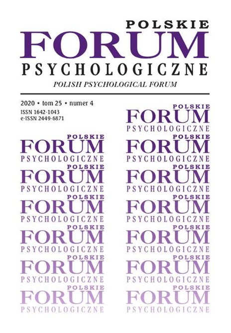 ebooki: Polskie Forum Psychologiczne, tom 25 numer 4 – ebook