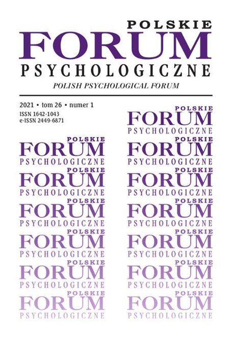 ebooki: Polskie Forum Psychologiczne, tom 26 numer 1 – ebook