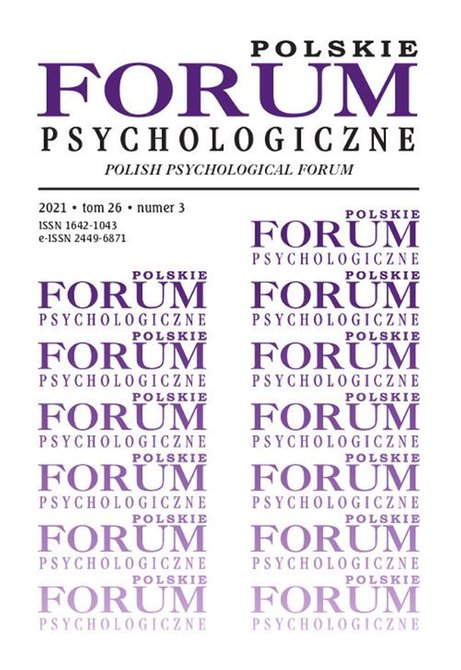 ebooki: Polskie Forum Psychologiczne, tom 26 numer 3 – ebook