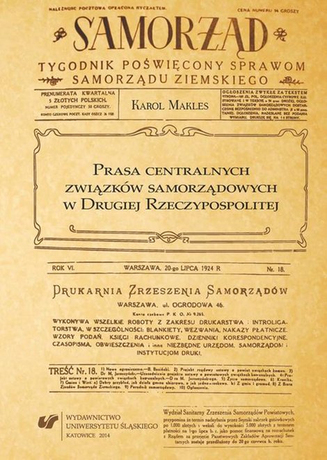 ebooki: Prasa centralnych związków samorządowych w Drugiej Rzeczypospolitej – ebook