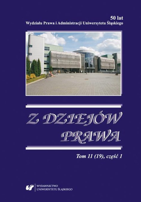 ebooki: Z Dziejów Prawa. T. 11 (19) część 1 – ebook