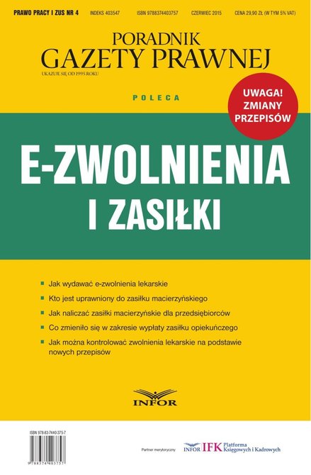 ebooki: E-zwolnienia i zasiłki – ebook