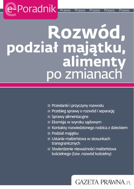 ebooki: Rozwód, podział majątku, alimenty po zmianach – ebooki