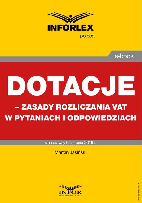 ebooki: Dotacje - zasady rozliczania VAT w pytaniach i odpowiedziach – ebook