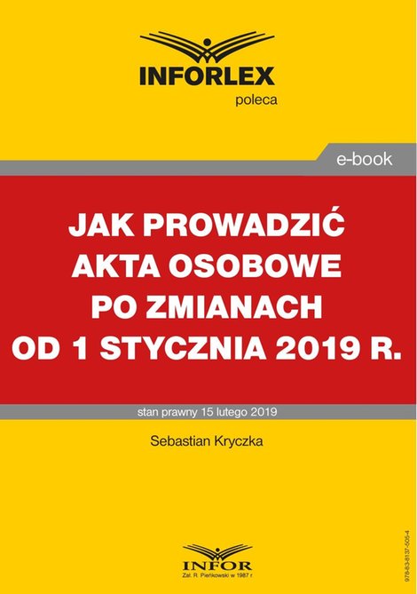 ebooki: JAK PROWADZIĆ AKTA OSOBOWE PO ZMIANACH OD 1 STYCZNIA 2019 – ebooki