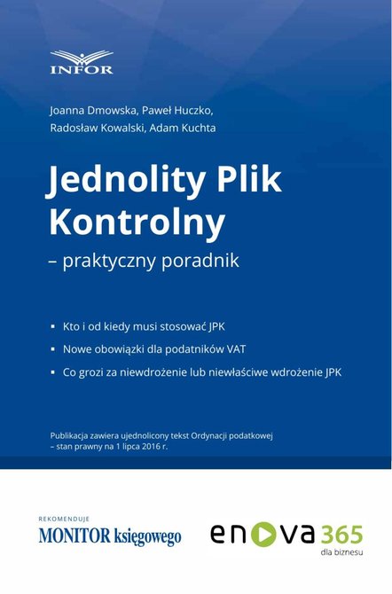 ebooki: Jednolity plik kontrolny - praktyczny poradnik – ebook