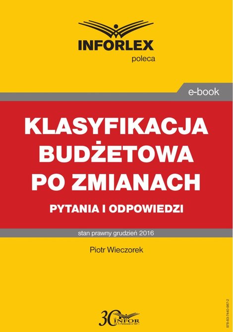 ebooki: KLASYFIKACJA BUDŻETOWA PO ZMIANACH pytania i odpowiedzi – ebook