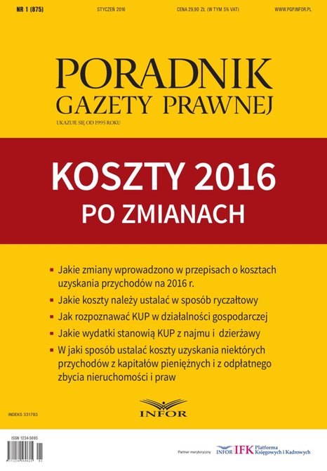 ebooki: Koszty 2016 po zmianach – ebook