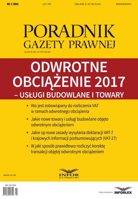 ebooki: Odwrotne obciążenie 2017 - usługi budowlane i towary (PGP 2/2017) – ebook