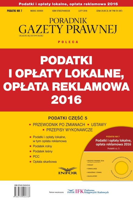 ebooki: PODATKI 2016/7 Podatki i opłaty lokalne, opłata reklamowa 2016 – ebook