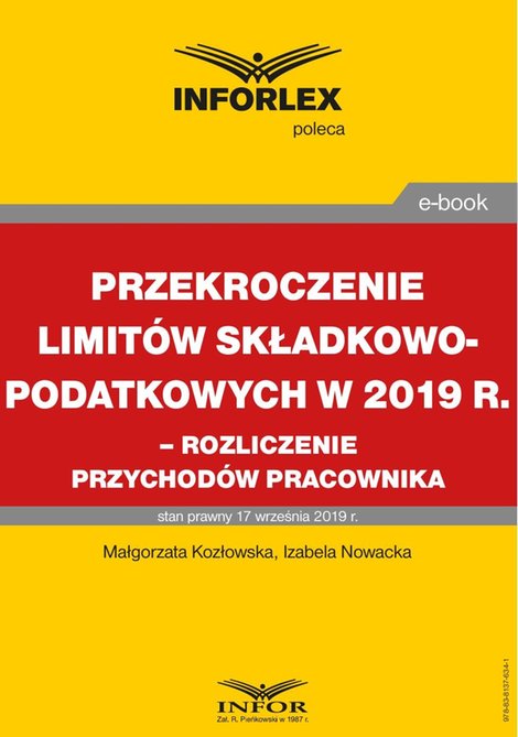 ebooki: Przekroczenie limitów składkowo-podatkowych w 2019 r. - rozliczenie przychodów pracownika – ebook