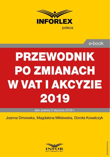ebooki: Przewodnik po zmianach w Vat i akcyzie 2019 – ebooki