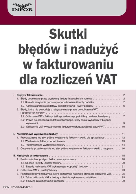 ebooki: Skutki błędów i nadużyć w fakturowaniu dla rozliczeń VAT – ebook