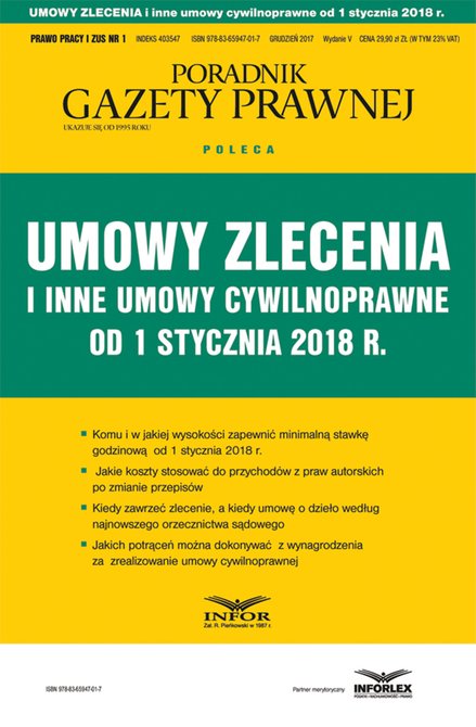 ebooki: Umowy zlecenia i inne umowy cywilnoprawne od stycznia 2018 – ebook
