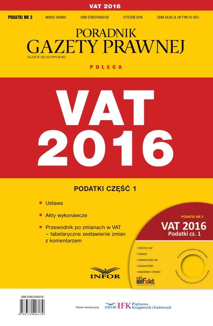ebooki: Podatki 2016/03 - Podatki cz. I VAT 2016 – ebook