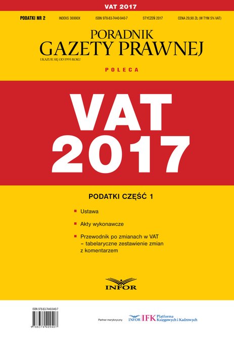 ebooki: VAT 2017. Podatki część 1 – ebook