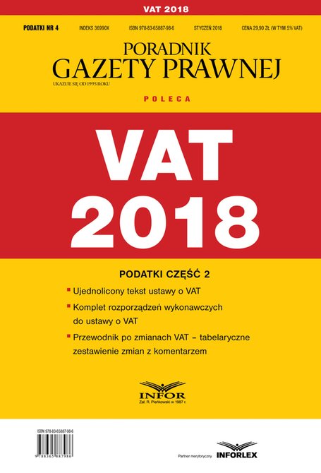 ebooki: VAT 2018. Podatki. Cześć 2 – ebook